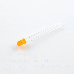3mm LED Orange farbig Diffus 30° 1500mcd ultrahell