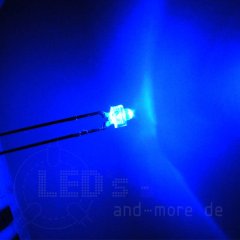 Klares ultrahelles 1,8mm LED Blau 2200 mcd 30° Luckylight