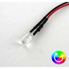 5mm LED mit Anschlusskabel RGB Farbwechsel schnell 5-15 Volt